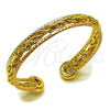 Oro Laminado Individual Bangle, Gold Filled Style Twist Design, Polished, Tricolor, 07.170.0088 (09 MM Thickness, One size fits all)