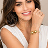 Oro Laminado Individual Bangle, Gold Filled Style Ball Design, Polished, Golden Finish, 07.170.0089 (06 MM Thickness, One size fits all)