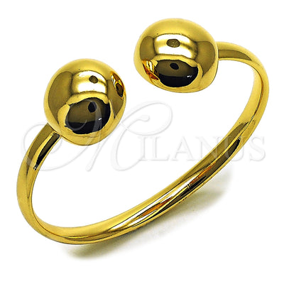 Oro Laminado Individual Bangle, Gold Filled Style Ball Design, Polished, Golden Finish, 07.170.0089 (06 MM Thickness, One size fits all)