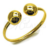 Oro Laminado Individual Bangle, Gold Filled Style Ball Design, Polished, Golden Finish, 07.170.0089 (06 MM Thickness, One size fits all)