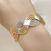 Oro Laminado Individual Bangle, Gold Filled Style Twist Design, Polished, Tricolor, 07.170.0090 (21 MM Thickness, One size fits all)