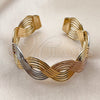 Oro Laminado Individual Bangle, Gold Filled Style Twist Design, Polished, Tricolor, 07.170.0090 (21 MM Thickness, One size fits all)