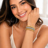 Oro Laminado Trio Bangle, Gold Filled Style Twist Design, Polished, Tricolor, 07.170.0093 (Thickness, One size fits all)