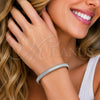 Rhodium Gold Filled Individual Bangle, Polished, Rhodium Finish, 07.170.0094 (07 MM Thickness, One size fits all)