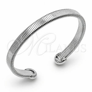 Rhodium Gold Filled Individual Bangle, Polished, Rhodium Finish, 07.170.0094 (07 MM Thickness, One size fits all)
