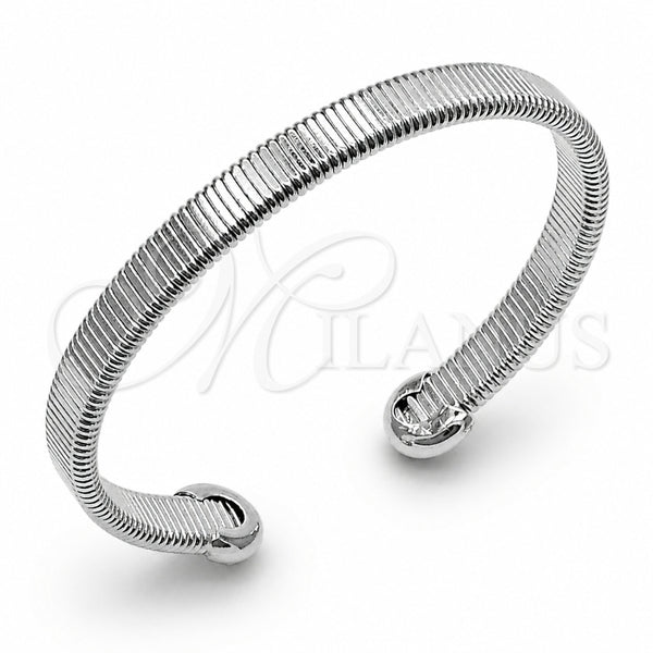 Rhodium Gold Filled Individual Bangle, Polished, Rhodium Finish, 07.170.0094 (07 MM Thickness, One size fits all)