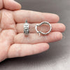 Rhodium Gold Filled Small Hoop, Flower Design, Polished, Rhodium Finish, 02.170.0618.20