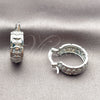 Rhodium Gold Filled Small Hoop, Flower Design, Polished, Rhodium Finish, 02.170.0618.20