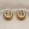 Oro Laminado Small Hoop, Gold Filled Style Hollow Design, Polished, Golden Finish, 02.170.0619.20