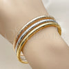Oro Laminado Trio Bangle, Gold Filled Style Polished, Tricolor, 07.170.0095 (04 MM Thickness, One size fits all)