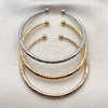 Oro Laminado Trio Bangle, Gold Filled Style Polished, Tricolor, 07.170.0095 (04 MM Thickness, One size fits all)