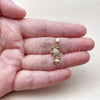 Oro Laminado Fancy Pendant, Gold Filled Style Turtle Design, with White Micro Pave, Polished, Golden Finish, 05.341.0117