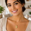Oro Laminado Fancy Pendant, Gold Filled Style Snail Design, with White Micro Pave, Polished, Golden Finish, 05.341.0119