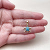 Oro Laminado Fancy Pendant, Gold Filled Style Turtle Design, Turquoise Enamel Finish, Golden Finish, 05.341.0125