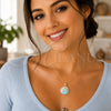 Oro Laminado Fancy Pendant, Gold Filled Style Shell and Star Design, with Ivory Pearl, Turquoise Enamel Finish, Golden Finish, 05.341.0126