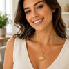 Oro Laminado Fancy Pendant, Gold Filled Style Shell Design, with White Micro Pave and White Cubic Zirconia, Polished, Golden Finish, 05.341.0129