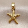 Oro Laminado Fancy Pendant, Gold Filled Style Star Design, Polished, Golden Finish, 05.341.0132