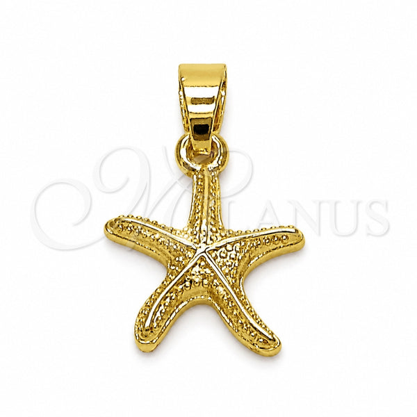 Oro Laminado Fancy Pendant, Gold Filled Style Star Design, Polished, Golden Finish, 05.341.0132
