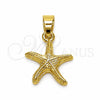 Oro Laminado Fancy Pendant, Gold Filled Style Star Design, Polished, Golden Finish, 05.341.0132