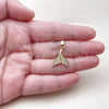 Oro Laminado Fancy Pendant, Gold Filled Style Fish Design, with White Cubic Zirconia, Polished, Golden Finish, 05.341.0136