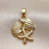 Oro Laminado Fancy Pendant, Gold Filled Style Shell and Snail Design, Polished, Golden Finish, 05.341.0139 for wholesale, additional product view 4