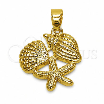 Oro Laminado Fancy Pendant, Gold Filled Style Shell and Snail Design, Polished, Golden Finish, 05.341.0139 for wholesale, main product view