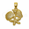 Oro Laminado Fancy Pendant, Gold Filled Style Shell and Snail Design, Polished, Golden Finish, 05.341.0139 for wholesale, main product view
