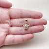 Oro Laminado Fancy Pendant, Gold Filled Style Turtle Design, with White Cubic Zirconia, Polished, Golden Finish, 05.341.0141