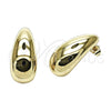 Oro Laminado Stud Earring, Gold Filled Style Teardrop Design, Polished, Golden Finish, 02.468.0007