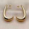 Oro Laminado Stud Earring, Gold Filled Style Polished, Golden Finish, 02.468.0013