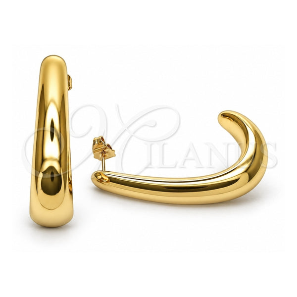 Oro Laminado Stud Earring, Gold Filled Style Polished, Golden Finish, 02.468.0013