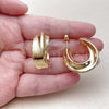 Oro Laminado Medium Hoop, Gold Filled Style Twist Design, Polished, Golden Finish, 02.468.0014.30