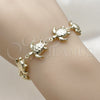 Oro Laminado Fancy Bracelet, Gold Filled Style Turtle and Hollow Design, Polished, Golden Finish, 03.213.0450.07 (15 MM Thickness, 7 Inches Length)