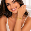 Oro Laminado Charm Bracelet, Gold Filled Style Shell and Ball Design, with Ivory Pearl, Polished, Golden Finish, 03.213.0451.07 (05 MM Thickness, 7 Inches Length)