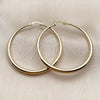 Oro Laminado Large Hoop, Gold Filled Style Hollow Design, Diamond Cutting Finish, Golden Finish, 02.213.0968.50