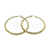 Oro Laminado Large Hoop, Gold Filled Style Hollow Design, Diamond Cutting Finish, Golden Finish, 02.213.0968.50