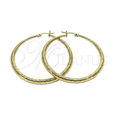 Oro Laminado Large Hoop, Gold Filled Style Hollow Design, Polished, Golden Finish, 02.213.0969.50
