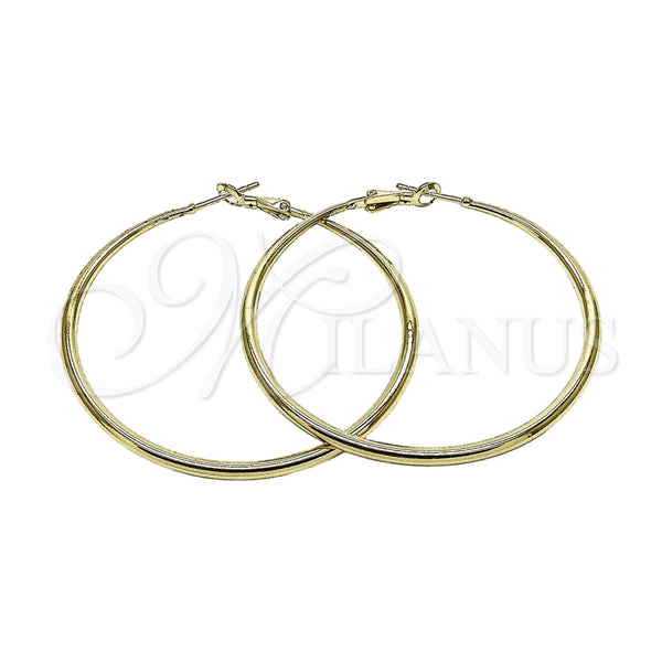 Oro Laminado Large Hoop, Gold Filled Style Hollow Design, Polished, Golden Finish, 02.213.0970.60