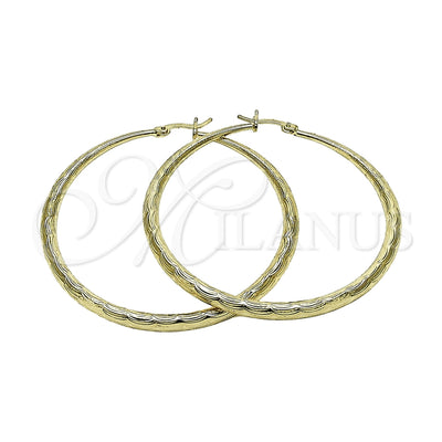Oro Laminado Large Hoop, Gold Filled Style Hollow Design, Polished, Golden Finish, 02.213.0971.60