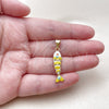 Oro Laminado Fancy Pendant, Gold Filled Style Fish Design, White Enamel Finish, Golden Finish, 05.454.0001