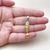 Oro Laminado Fancy Pendant, Gold Filled Style Fish Design, Turquoise Enamel Finish, Golden Finish, 05.454.0001.1