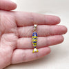 Oro Laminado Fancy Pendant, Gold Filled Style Fish Design, Blue Enamel Finish, Golden Finish, 05.454.0001.2