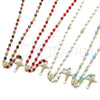 Oro Laminado Medium Rosary, Gold Filled Style San Benito and Crucifix Design, with Multicolor Crystal, Polished, Golden Finish, 09.469.0009.28