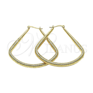 Oro Laminado Large Hoop, Gold Filled Style Teardrop and Hollow Design, Matte Finish, Golden Finish, 02.170.0624.50