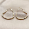 Oro Laminado Medium Hoop, Gold Filled Style Heart and Hollow Design, Diamond Cutting Finish, Golden Finish, 02.170.0627.45