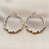 Oro Laminado Medium Hoop, Gold Filled Style Twist and Hollow Design, Polished, Golden Finish, 02.170.0628.40
