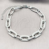 Rhodium Gold Filled Fancy Bracelet, Paperclip Design, with White Micro Pave, Polished, Rhodium Finish, 03.284.0070.1.08 (Thickness, 8 Inches Length)