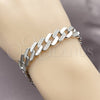 Rhodium Gold Filled Tennis Bracelet, Miami Cuban Design, with White Micro Pave, Polished, Rhodium Finish, 03.284.0071.1.07 (Thickness, 7 Inches Length)