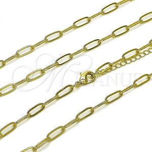 Oro Laminado Basic Necklace, Gold Filled Style Paperclip Design, Polished, Golden Finish, 04.63.1395.16 (04 MM Thickness, 16 Inches Length)