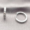 Rhodium Gold Filled Huggie Hoop, with White Micro Pave, Polished, Rhodium Finish, 02.267.0122.20